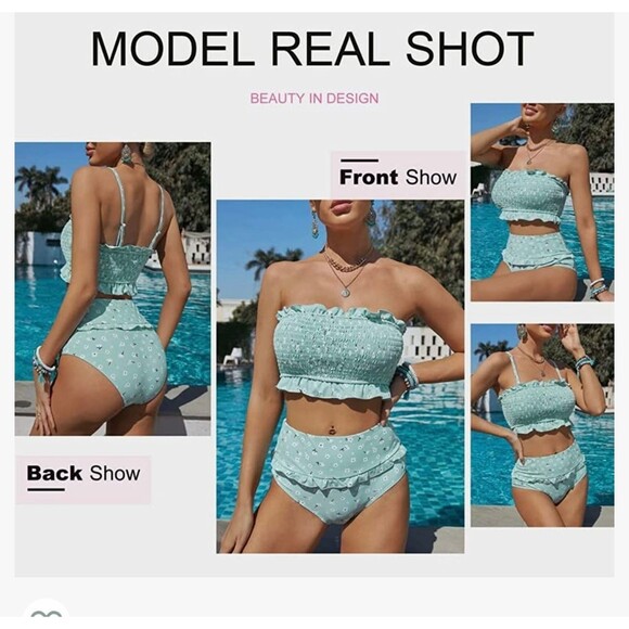 High waisted smoked top bikini Nwt sz small - Picture 6 of 12